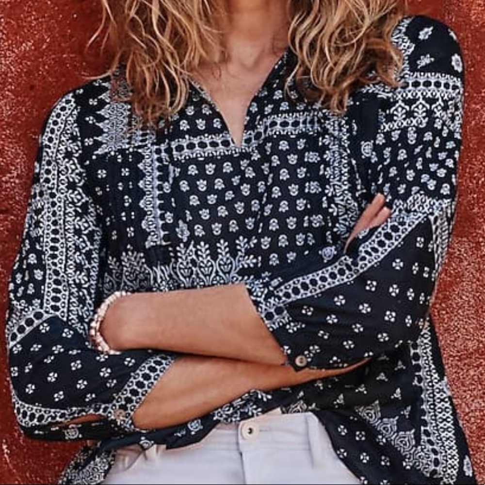 Bandana Patchwork-Print Top New